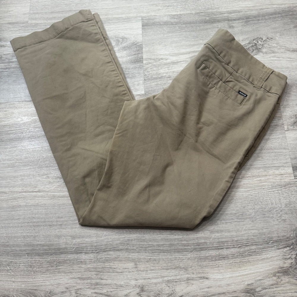 Hurley Khaki Pants Women Size 9 Flare Leg Casual Chino Trousers‎